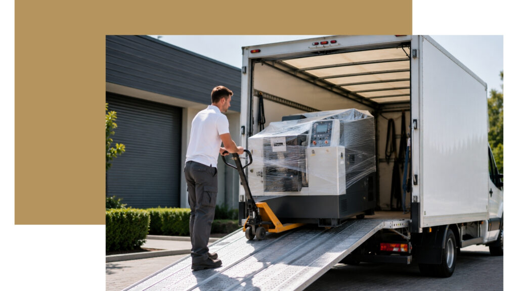 Iceni Logistics loading specialist machinery for dedicated transport